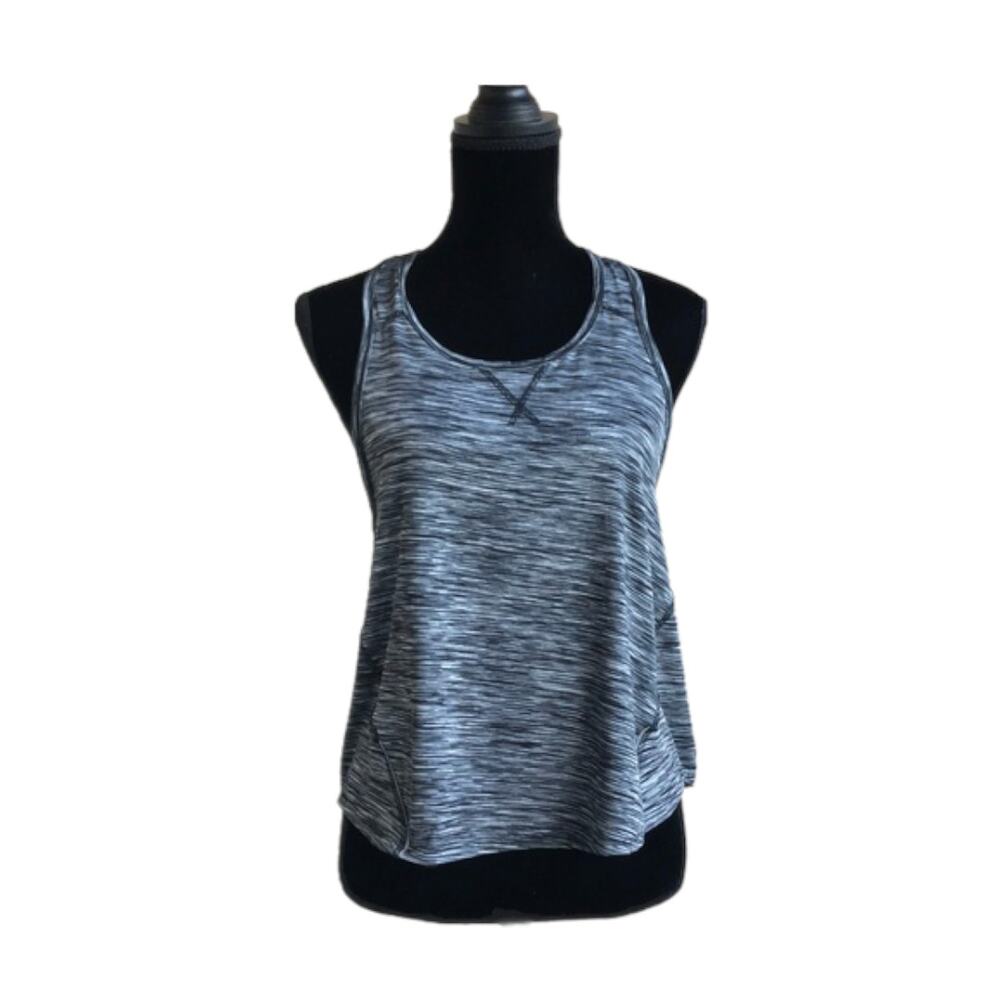 Z by Zella Black Space Dye Reflective Tank Top Workout Athleisure Running